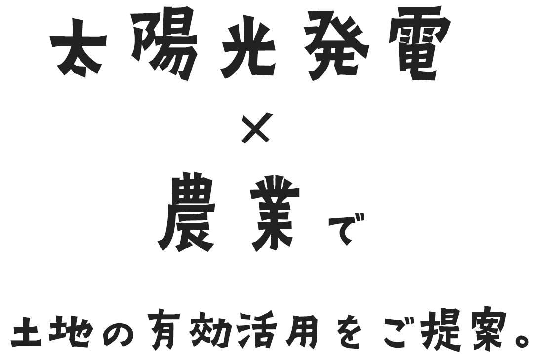 太陽光発電×農業で土地の有効活用をご提案。